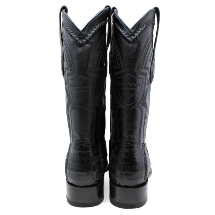 Wild West Caiman Belly & Deer Square Toe Boots