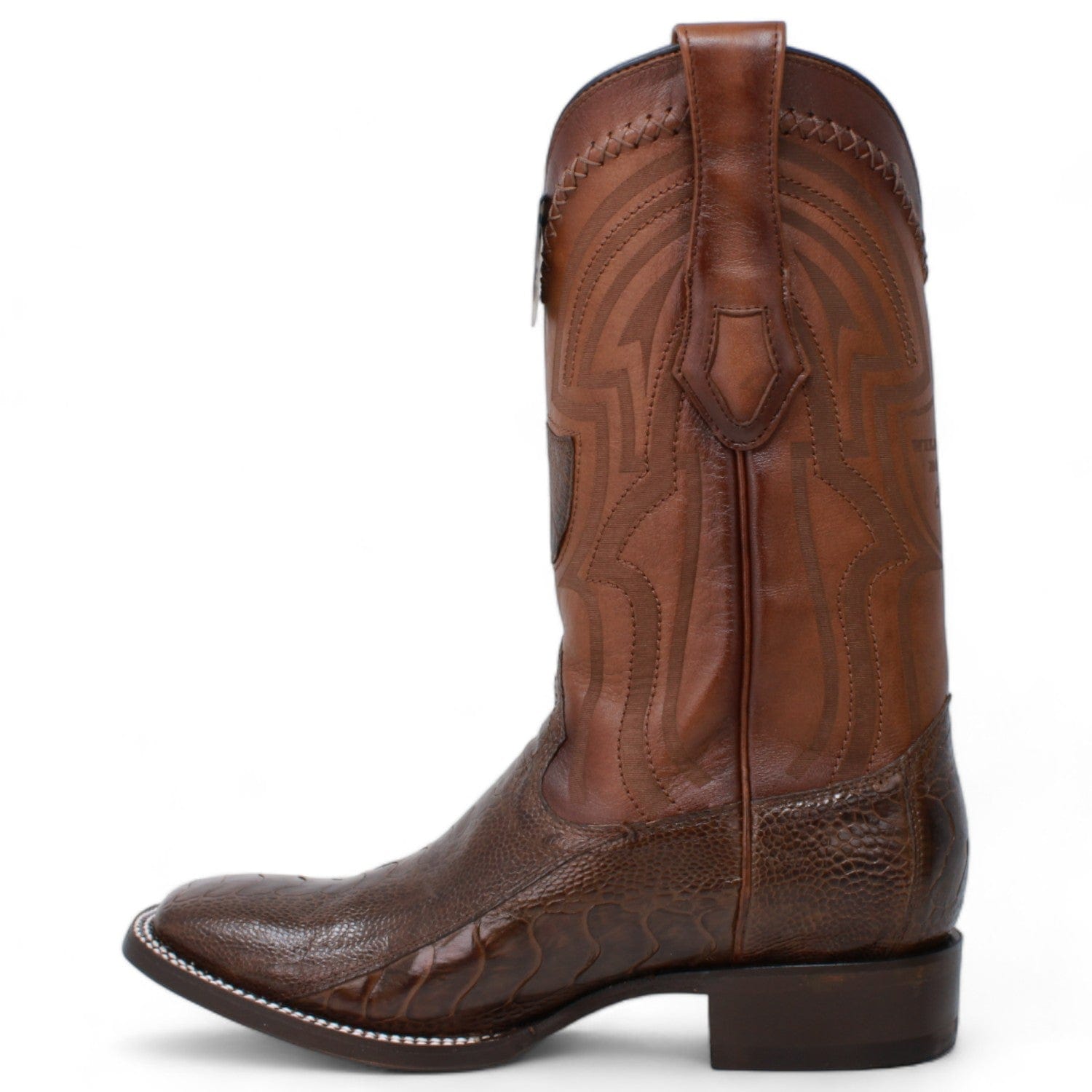 Wild West Ostrich Leg Ranch Toe Cowboy Boots