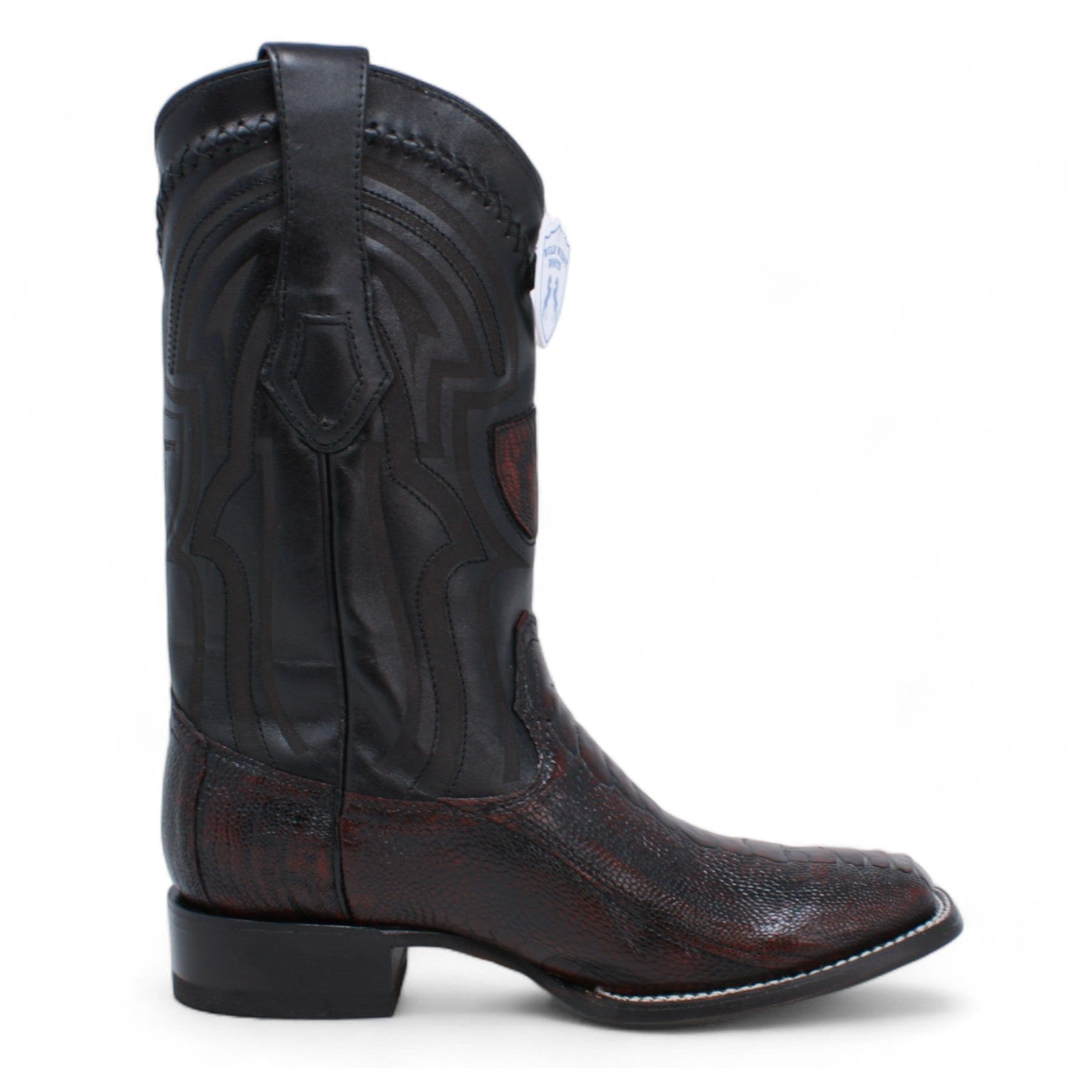 Wild West Ostrich Leg Ranch Toe Cowboy Boots