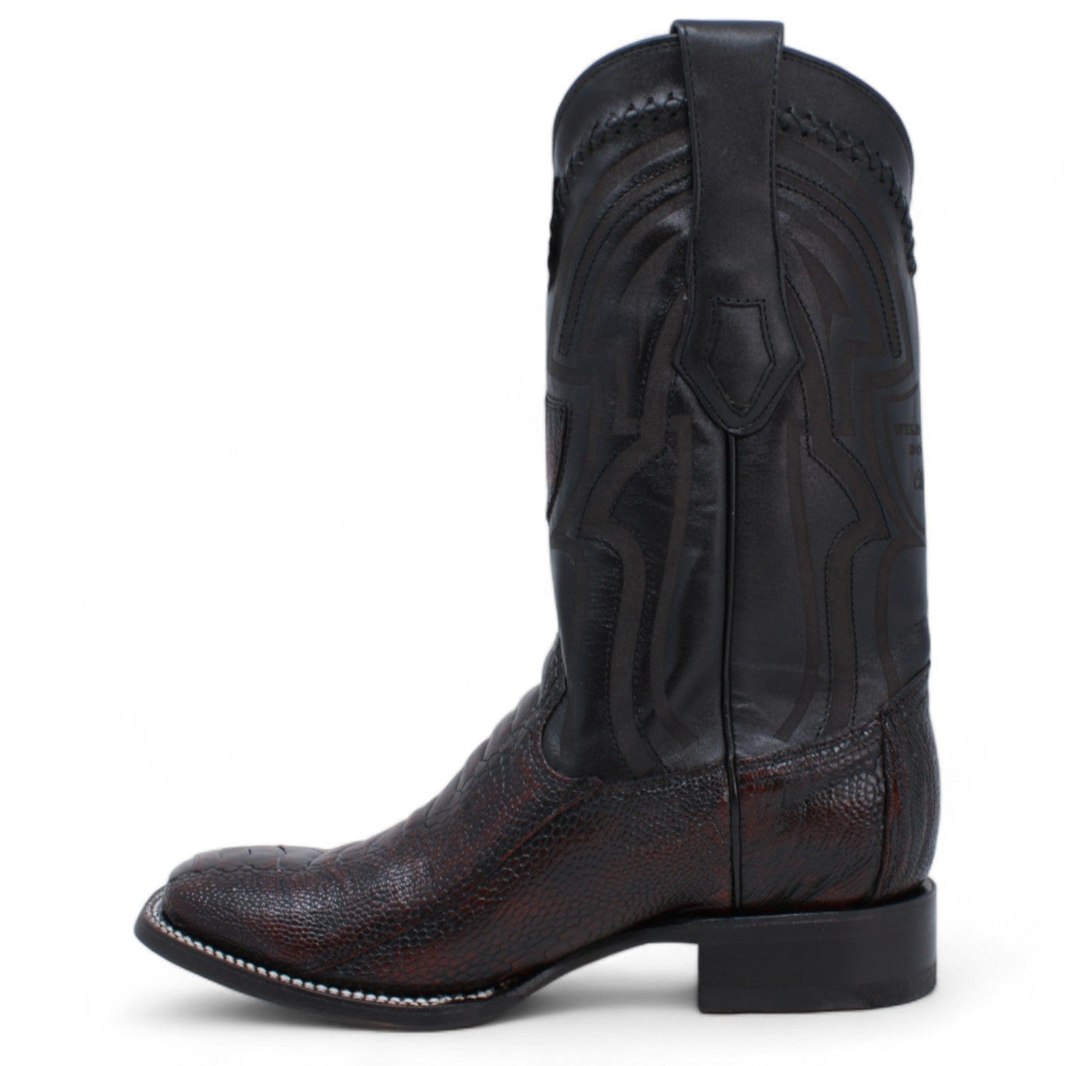 Wild West Ostrich Leg Ranch Toe Cowboy Boots