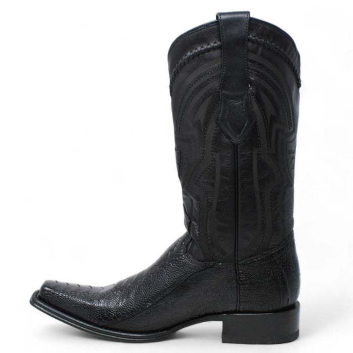Wild West Ostrich Leg Square Toe Boots for Men