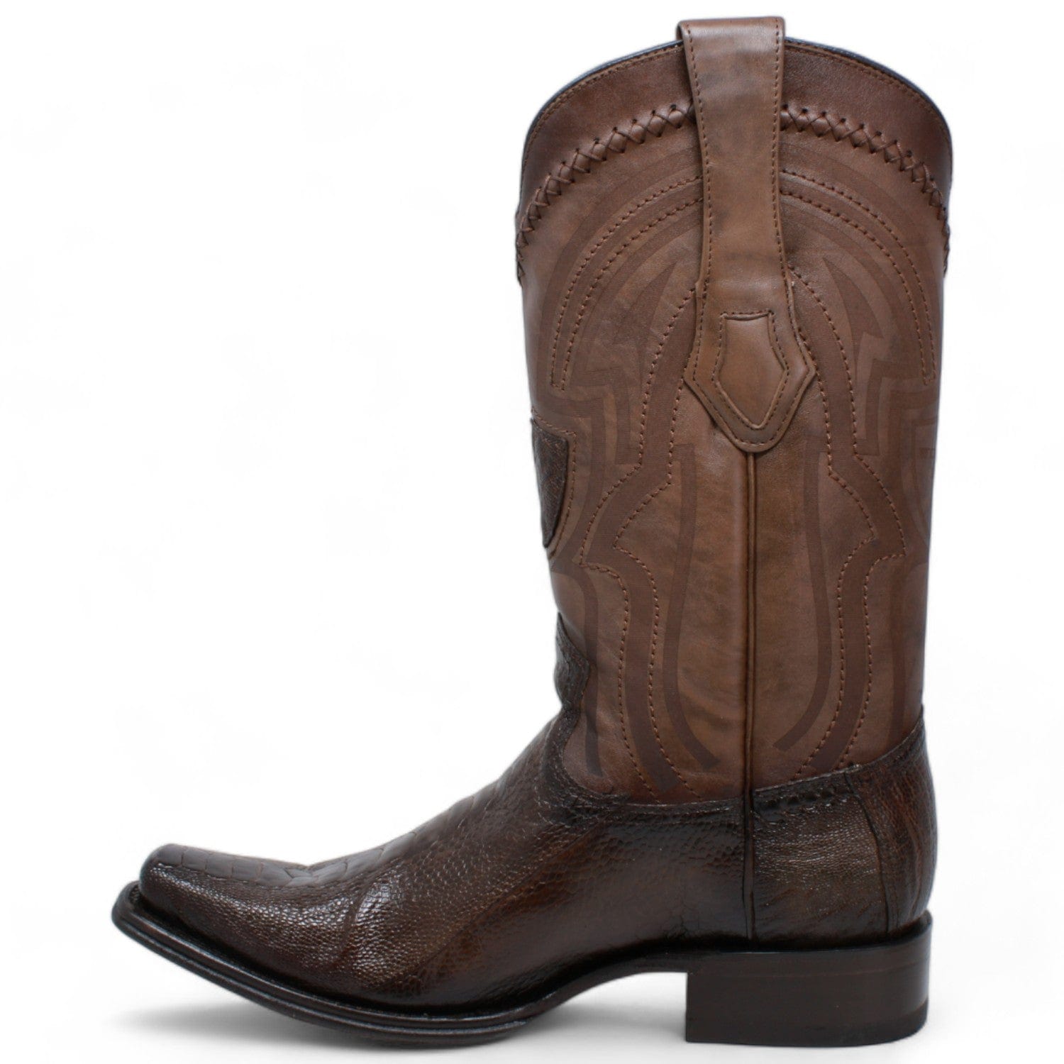 Wild West Ostrich Leg Square Toe Boots for Men