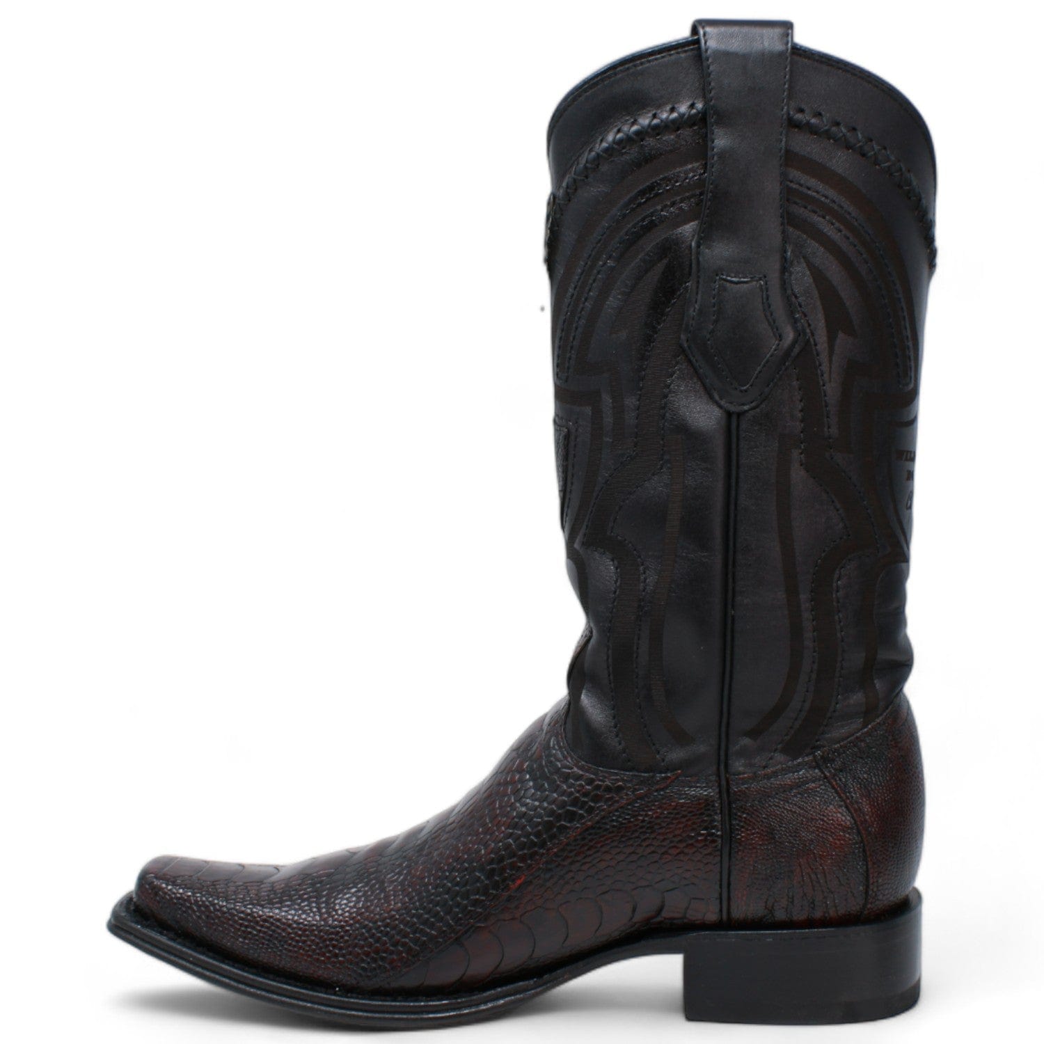 Wild West Ostrich Leg Square Toe Boots for Men