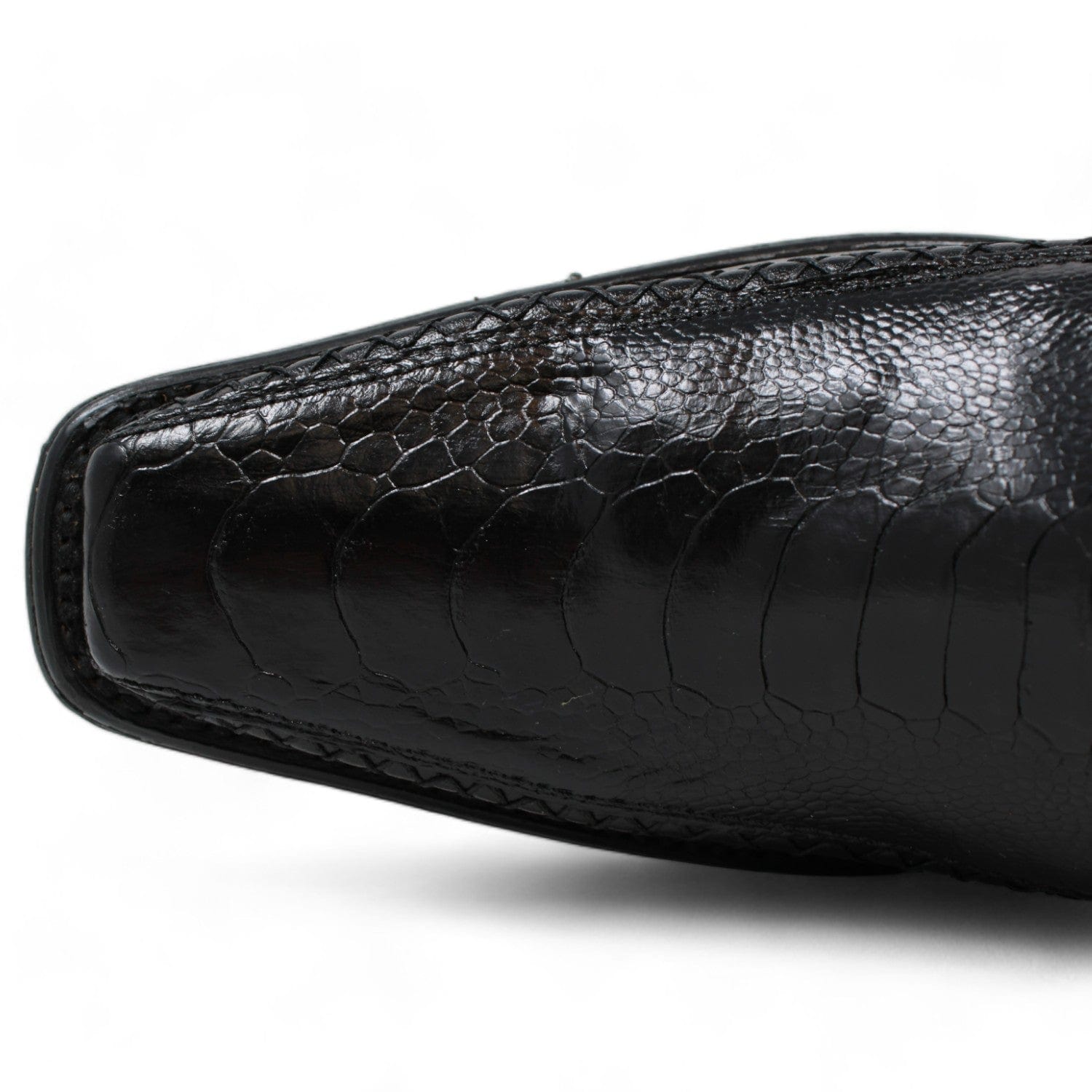 Wild West Ostrich Leg & Deer Square Toe Boots