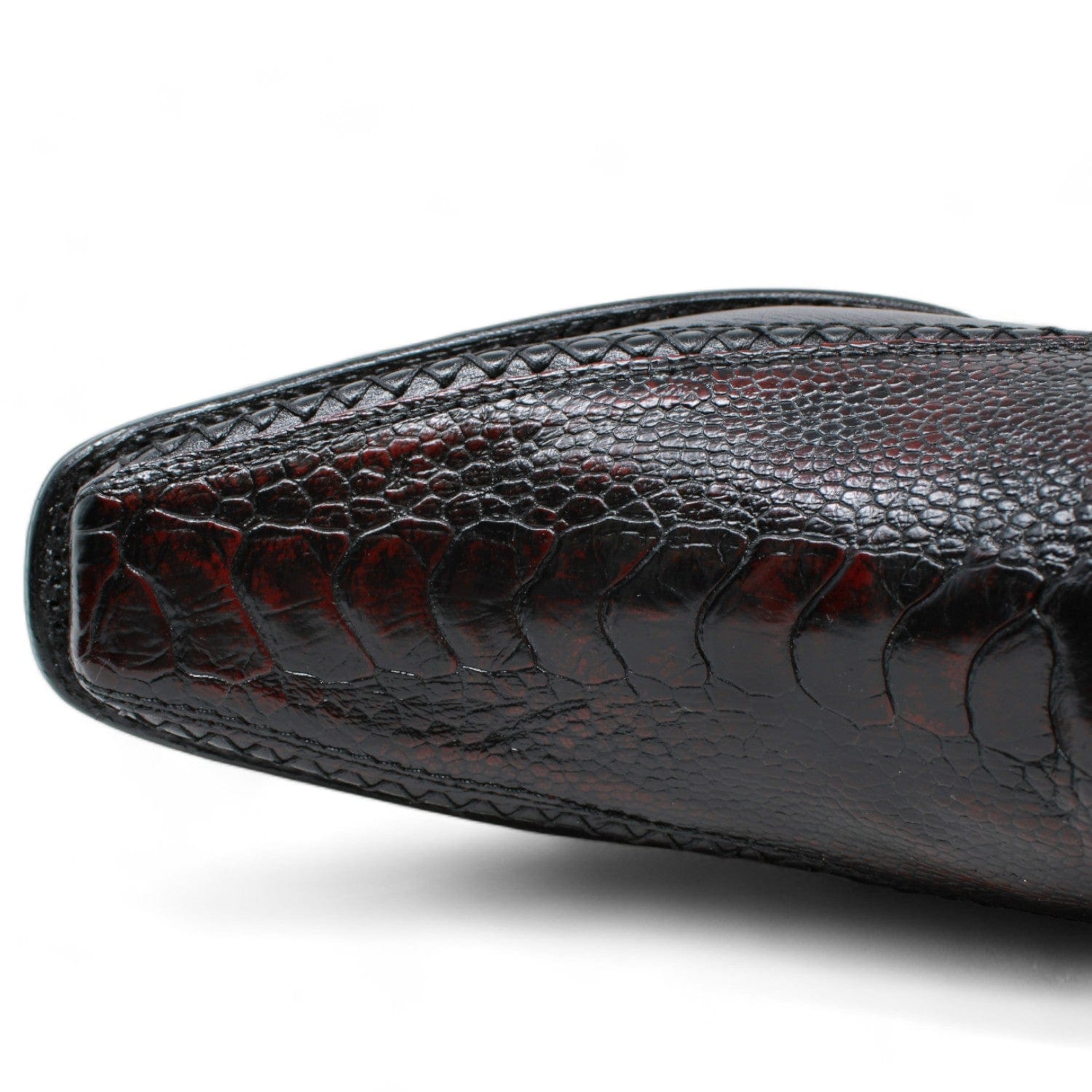 Wild West Ostrich Leg & Deer Square Toe Boots