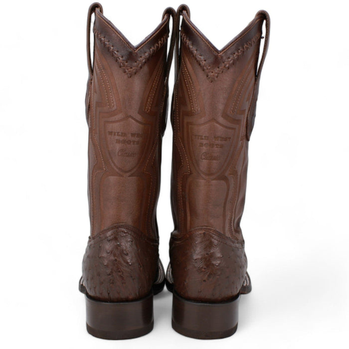 Wild West Ostrich Skin Ranch Toe Boots for Men