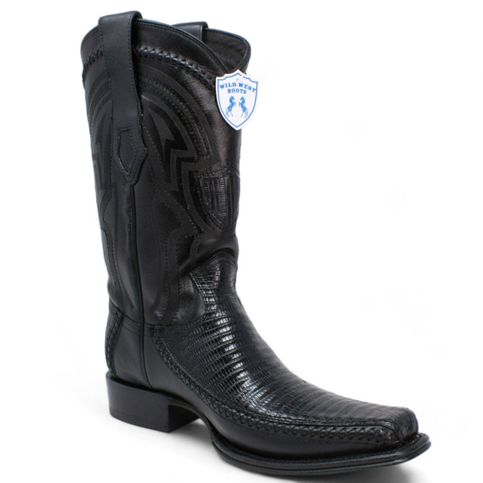 Men's Teju Lizard & Deer Skin Square Toe Boots
