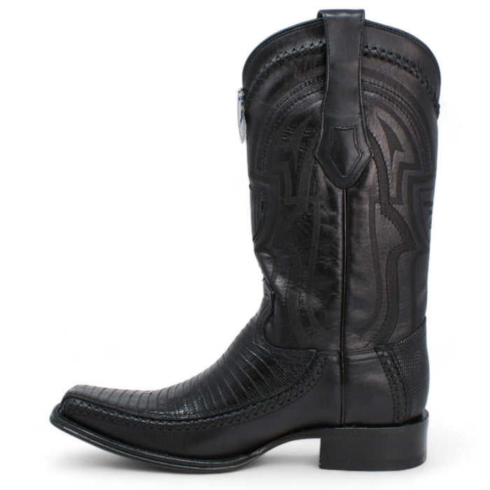 Men's Teju Lizard & Deer Skin Square Toe Boots