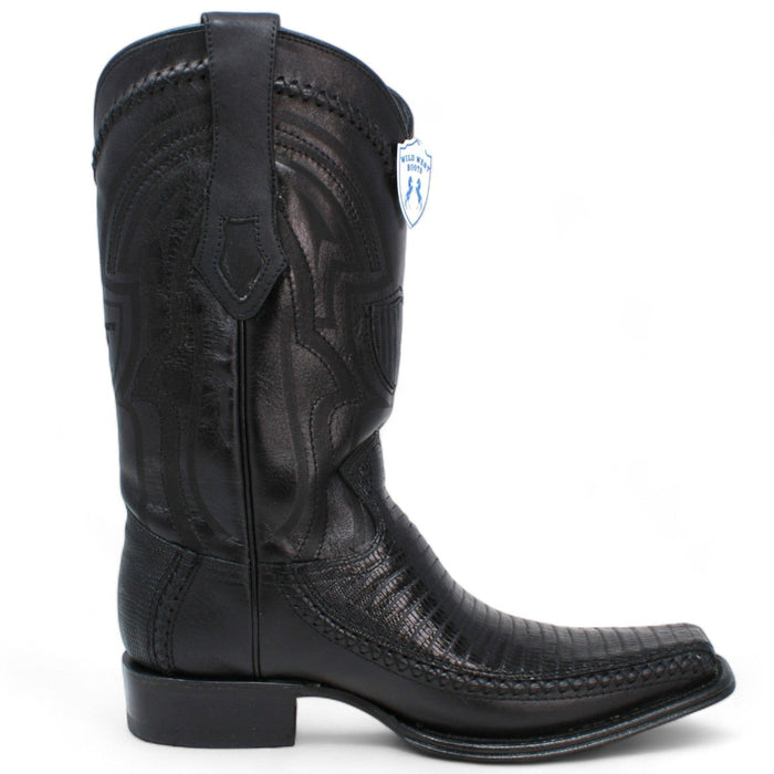Men's Teju Lizard & Deer Skin Square Toe Boots