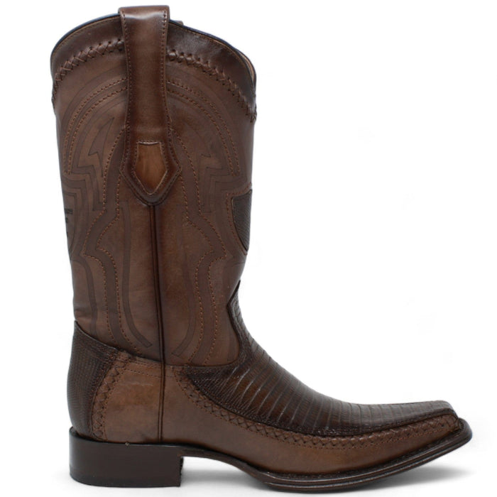 Men's Teju Lizard & Deer Skin Square Toe Boots