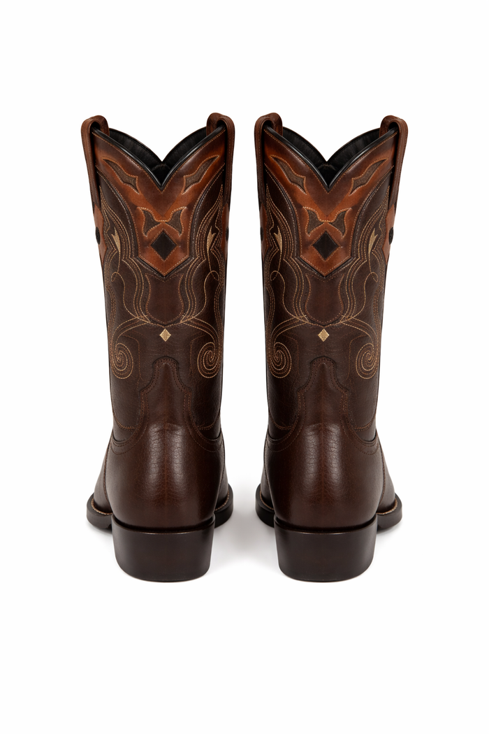 Deer Leather Brown Cowboy Boots