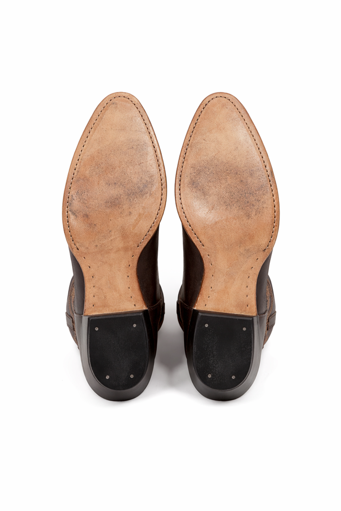 Deer Leather Brown Cowboy Boots