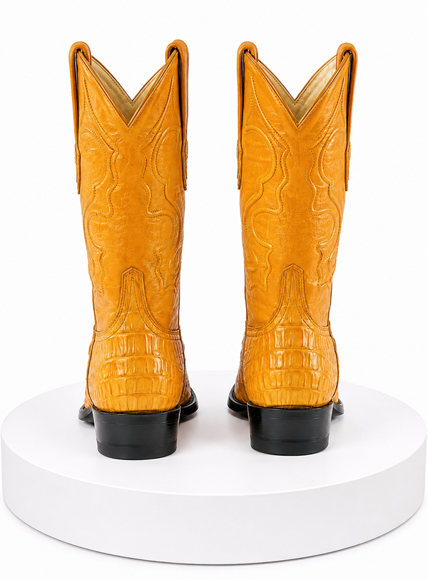 Wild West J-Toe Buttercup caiman ~ World Best Alligator ~ Gator Skin Tail Cowboy Boots