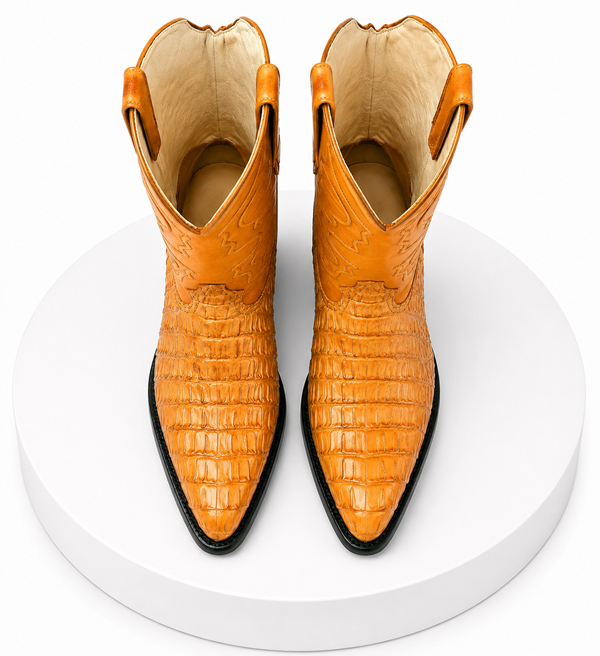 Wild West J-Toe Buttercup caiman ~ World Best Alligator ~ Gator Skin Tail Cowboy Boots