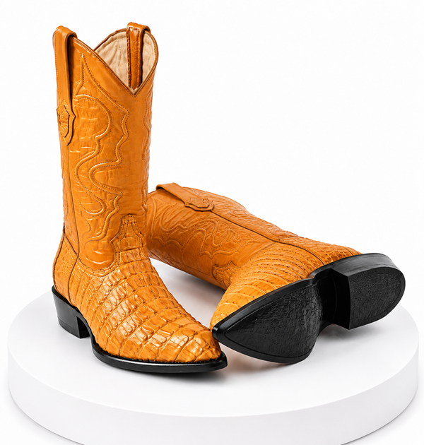 Wild West J-Toe Buttercup caiman ~ World Best Alligator ~ Gator Skin Tail Cowboy Boots