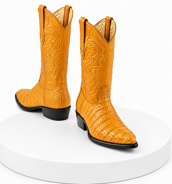 Wild West J-Toe Buttercup caiman ~ World Best Alligator ~ Gator Skin Tail Cowboy Boots