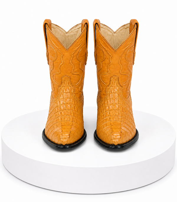 Wild West J-Toe Buttercup caiman ~ World Best Alligator ~ Gator Skin Tail Cowboy Boots