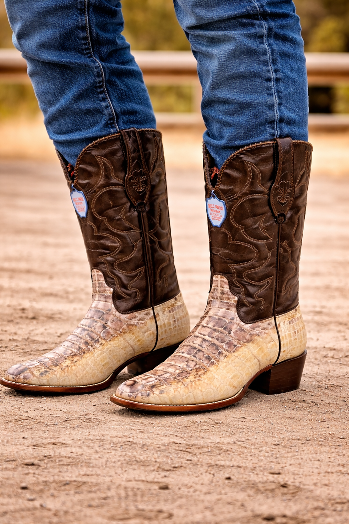 Wild West Natural Genuine Crocodile ~ World Best Alligator ~ Gator Skin Western Cowboy Dress Cowboy Boot Cheap Priced For Sale Online (EE)