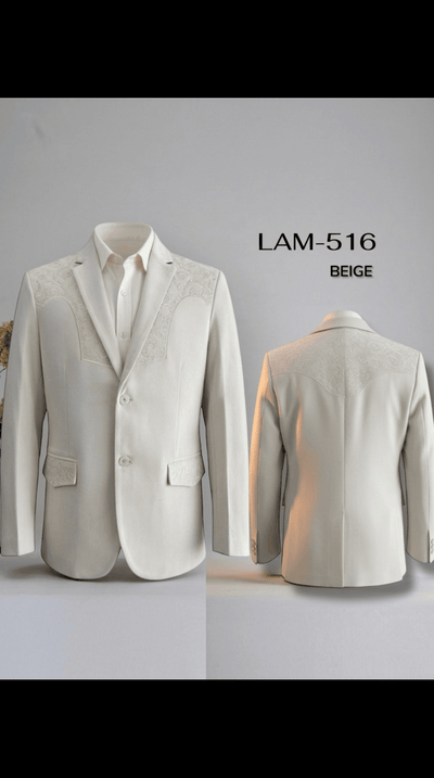 Mens SUEDE Cowboy Blazer Ultra Slim Fit LAM-516 in Color Beige
