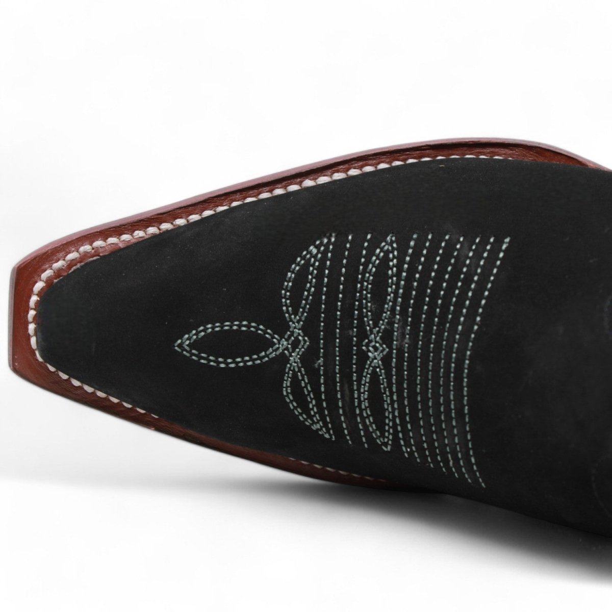 Women's Wild West Snip Toe Suede Leather Boots with Zipper - Black