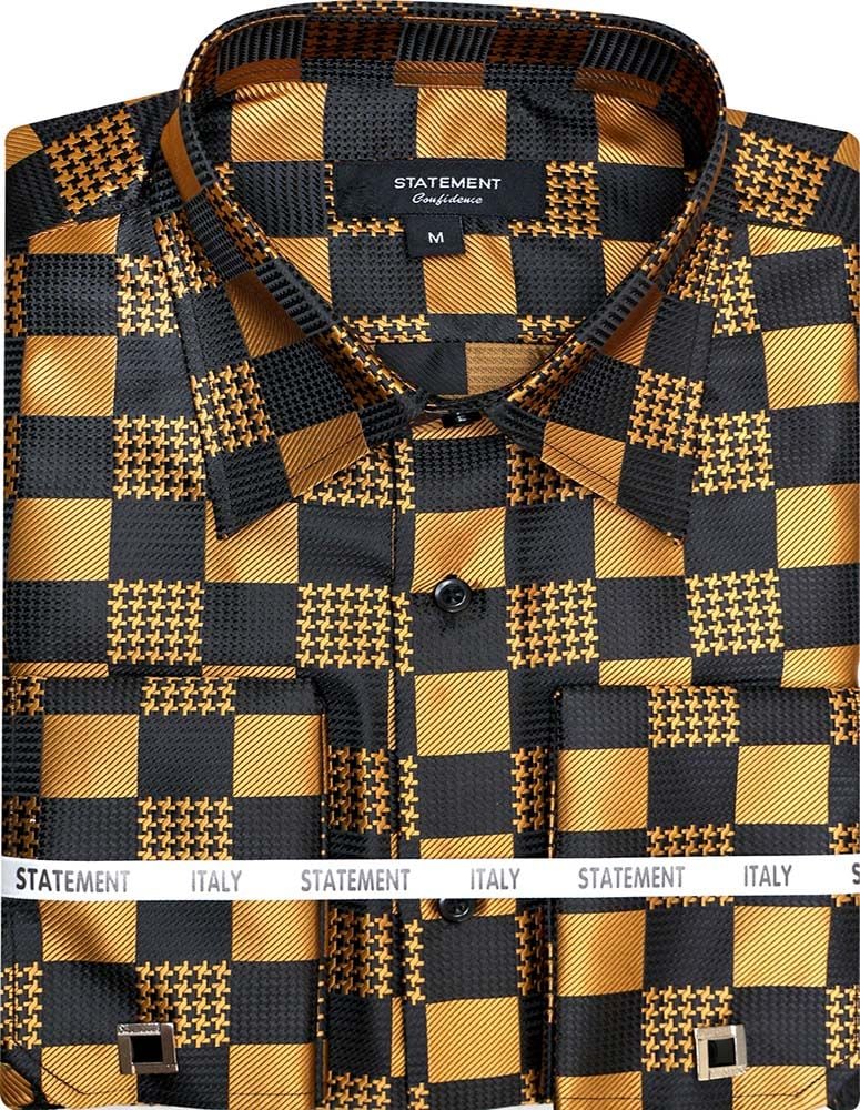 Men's Patterned Woven Dress Shirt by Statement