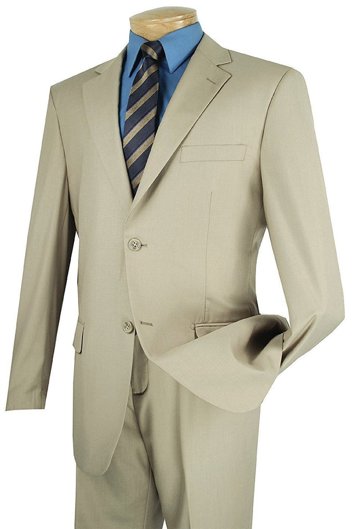 Men's Modern Fit 2 Button Suit - Light Beige