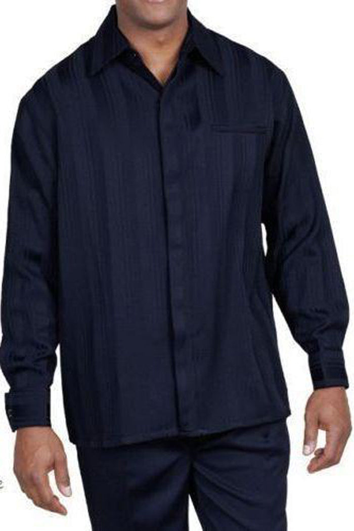 Navy Pinstripe Leisure Walking Suit for Men