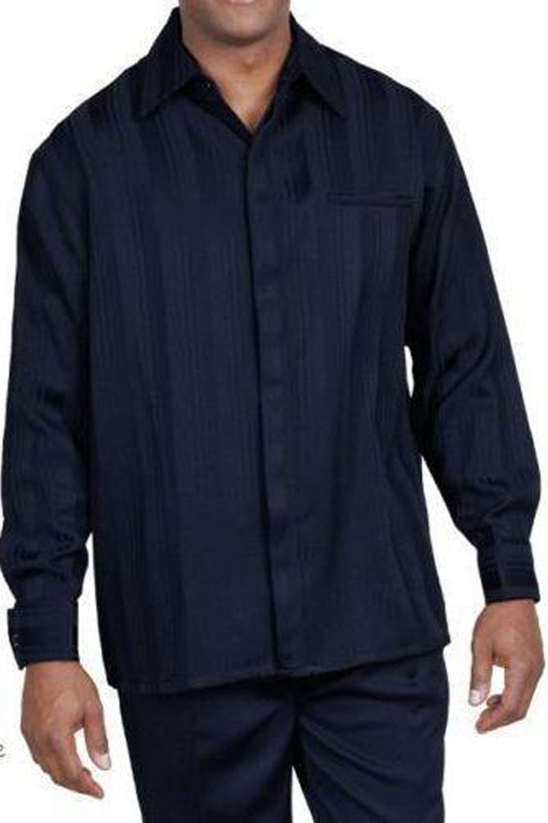 Navy Pinstripe Leisure Walking Suit for Men