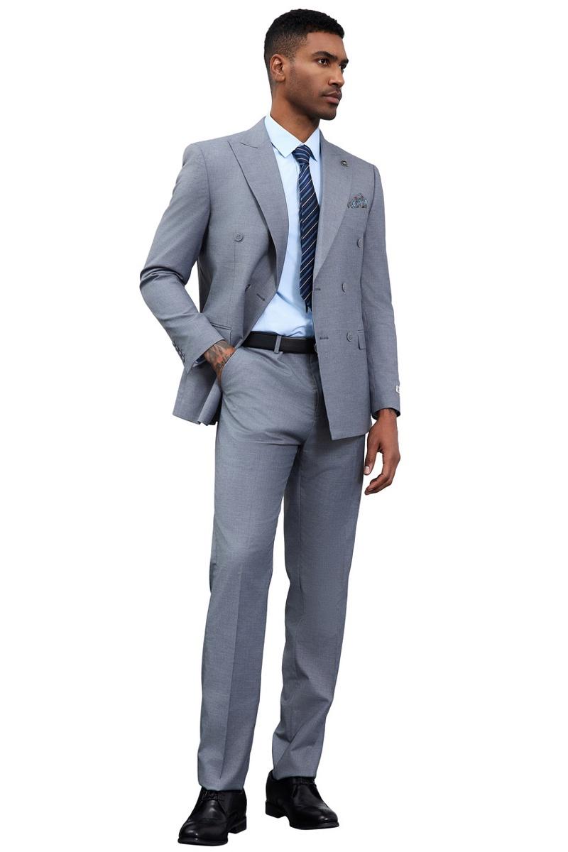 Stacy Adams Grey Double Breasted Men's Suit