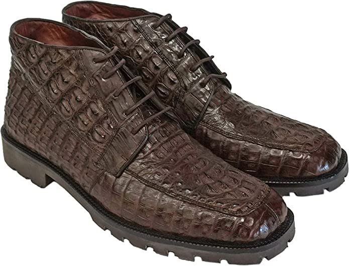Caiman Hornback Leather Ankle Boot for Men