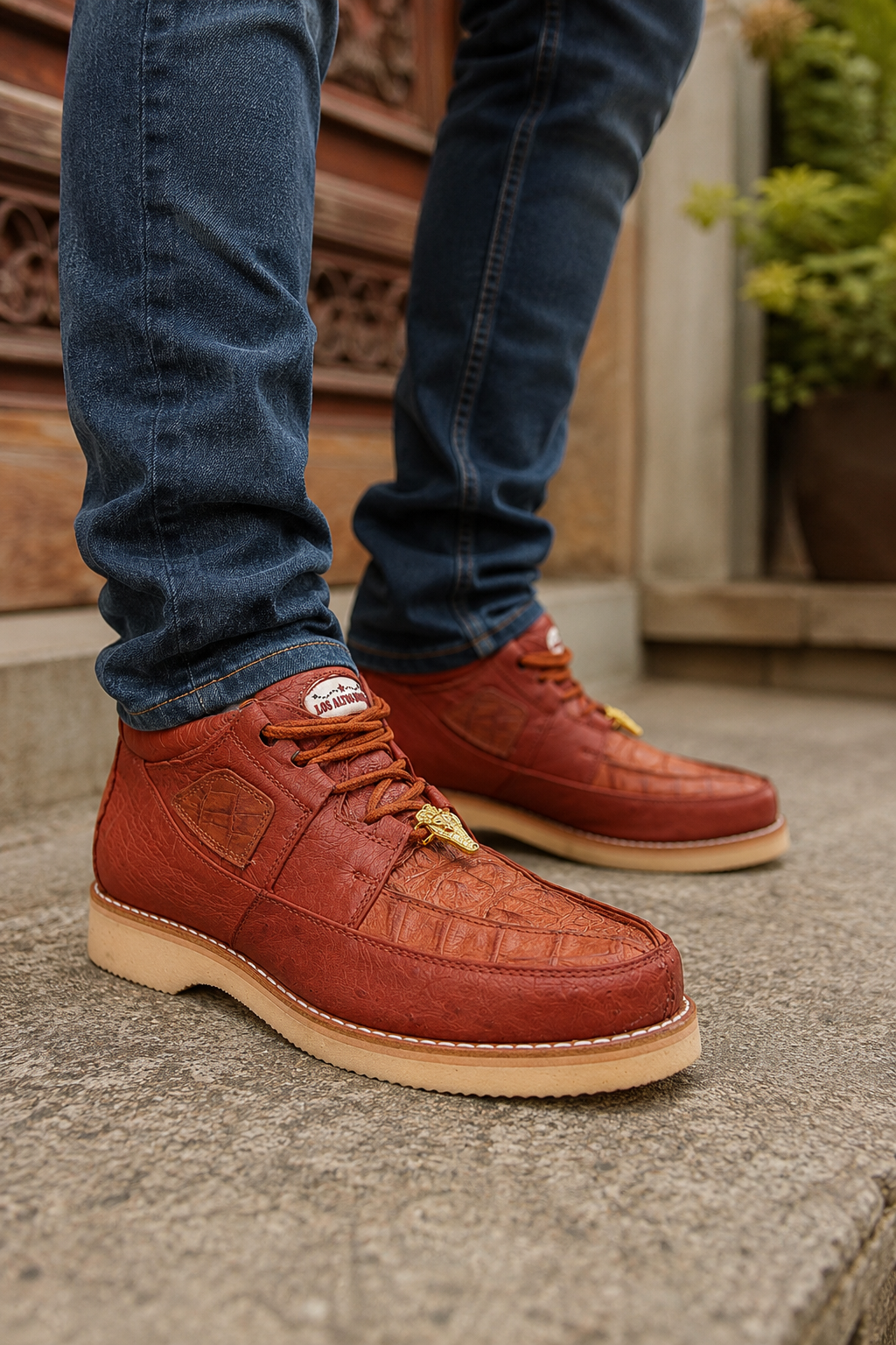 Zapato Caiman y Avestruz Panza LAB-ZA052803