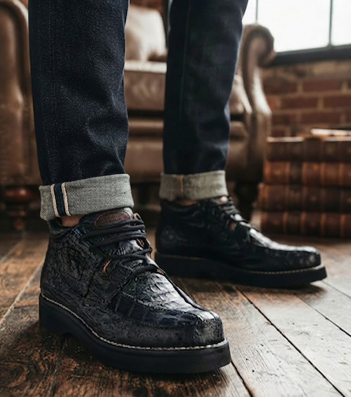 Zapato Piel Caiman y Avestruz LAB-ZA050205