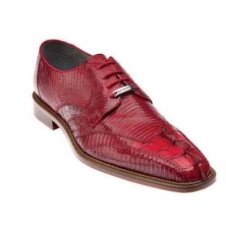 Belvedere Topo Hornback & Lizard skin Shoes for Men red pastel color