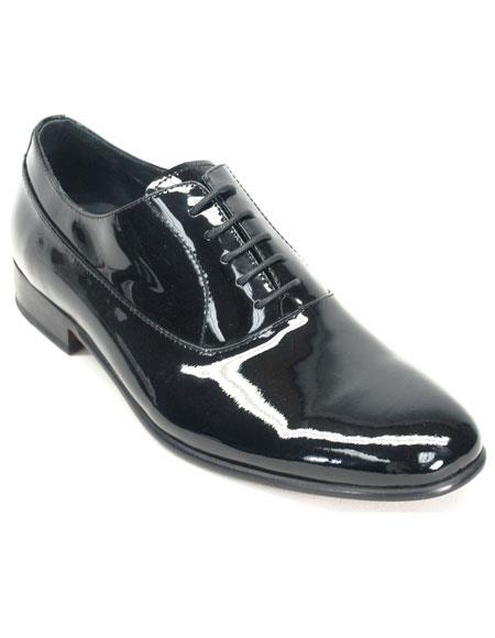  Hand crafted Black Genuine Patent leather oxford Formal Dress Groomsmen Perfect for Wedding men's Tuxedo Shoe - men's Shiny Shoe