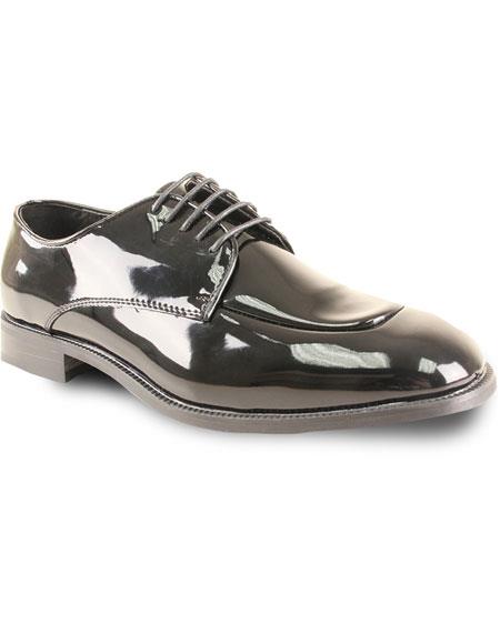  Formal Black Patent Perfect Wedding Tuxedo Lace Up Dress Groomsmen men's Prom Shoe - men's Shiny Shoe