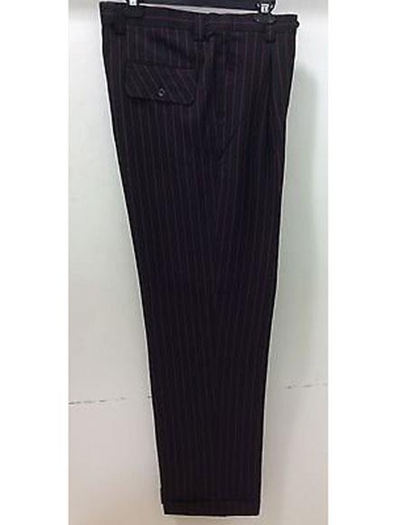 red and black pinstripe pants