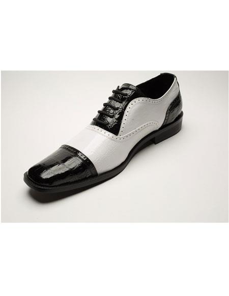 Lace Up Black/White Casual Five Eyelet Lacing Dress Shoes