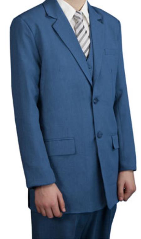  Children Kids Boys Sizes Childress Dress kids suits available in little boys 3 three piece suit for Men Teal Bright Blue Indigo Light Steel Blue