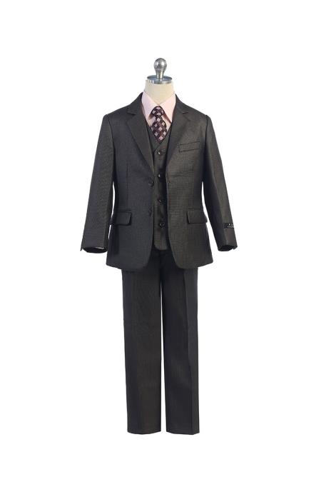  Grey Children Kids Boys Sizes Vest kids suits available in little boys 3 three piece suit Two buttons Notch Collared With Pant And Adjustable Tie