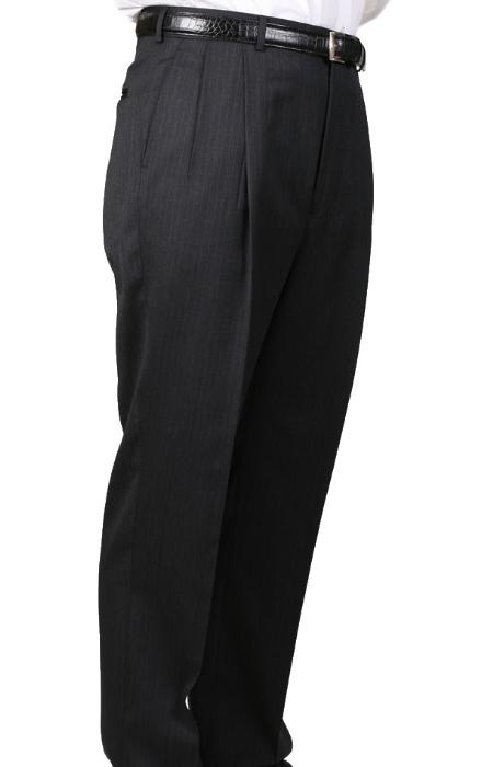 Mens Pleated Dress Pants Dark Charcoal Masculine color Somerset Pleated creased Trouser 
