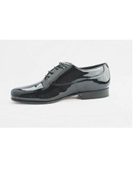  Lace Up Perfect Cushion Insole Formal Black Genuine Patent men's Prom Shoe - men's Shiny Shoe