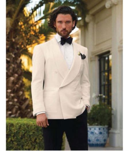 1 Wool Double Breasted Ivory Cream Off White Tuxedo