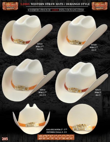  5,000x Durango Style western  Straw Hat 