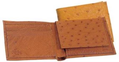  Ferrini Genuine Smooth Ostrich Wallet Buttercup, Ivory, Cognac 