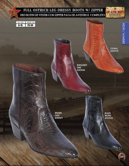 Men/'s Los Altos BLACK Genuine Deer Ankle Boots Charro Leather Welt Stitching EE