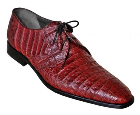  Authentic Los altos Burgundy Dress Shoe Genuine All-Over crocodile skin ~ Gator skin Belly Cheap Priced Exotic Skin Shoes For Sale For Men