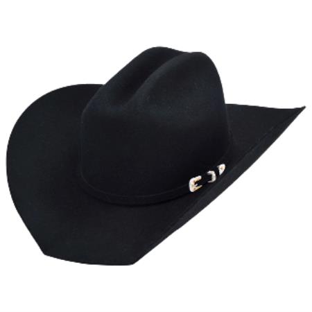  Satin Shiny Authentic Los altos Hats-Texas Style Felt Western Hat– Dark color black 