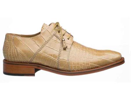 Ferrini Full Genuine Gator skin Shoes for Men Beige  Leathe