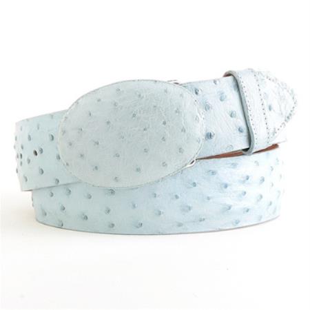 Authentic Genuine Real Baby Blue Ostrich Belt