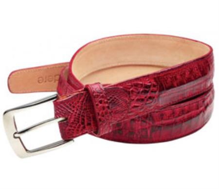Belvedere Duccio Genuine crocodile skin Antique red pastel color Belt
